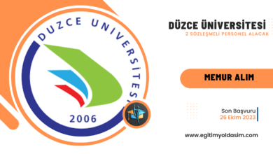 Düzce Üniversitesi 2 sözleşmeli personel