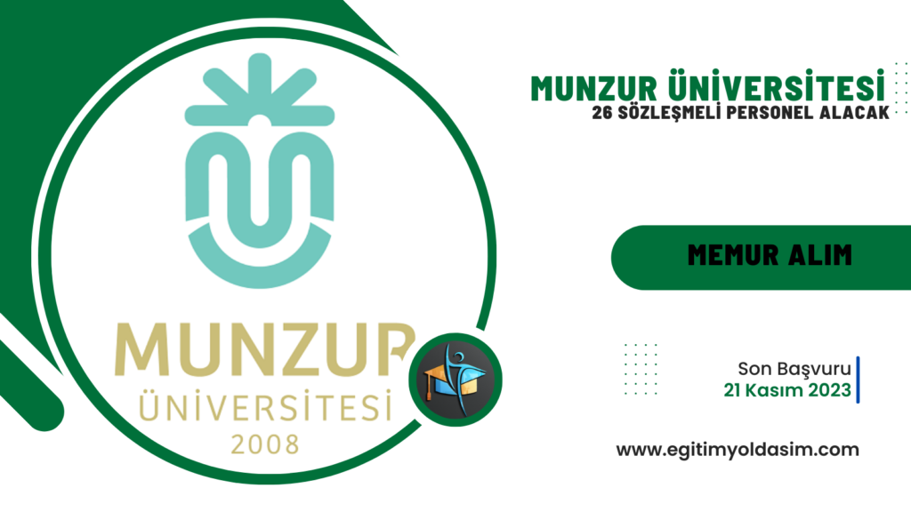 Munzur Üniversitesi 26 sözleşmeli personel 