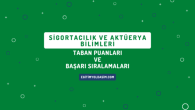 Sigortacılık ve Aktüerya Bilimleri Taban Puanları ve Başarı Sıralamaları