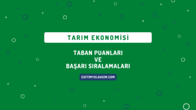 Tarım Ekonomisi Taban Puanları ve Başarı Sıralamaları