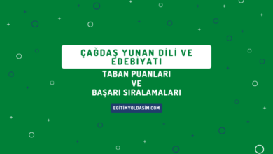 Çağdaş Yunan Dili ve Edebiyatı Taban Puanları ve Başarı Sıralamaları