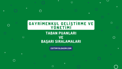 Gayrimenkul Geliştirme ve Yönetimi Taban Puanları ve Başarı Sıralamaları