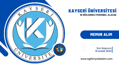 Kayseri Üniversitesi 19 sözleşmeli