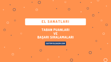 El Sanatları Taban Puanları ve Başarı Sıralamaları