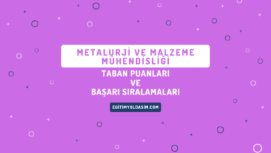 Metalurji ve Malzeme Mühendisliği Taban Puanları ve Başarı Sıralamaları