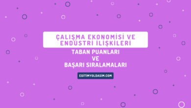 Çalışma Ekonomisi ve Endüstri İlişkileri Taban Puanları ve Başarı Sıralamaları