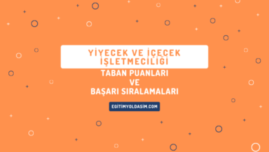 Yiyecek ve İçecek İşletmeciliği Taban Puanları ve Başarı Sıralamaları