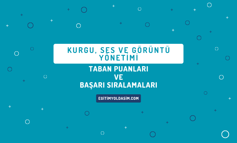 Kurgu, Ses ve Görüntü Yönetimi Taban Puanları ve Başarı Sıralamaları