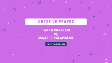 Ortez ve Protez Taban Puanları ve Başarı Sıralamaları