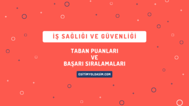 İş Sağlığı ve Güvenliği Taban Puanları ve Başarı Sıralamaları