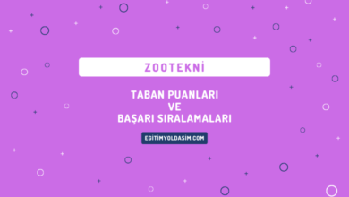 Zootekni Taban Puanları ve Başarı Sıralamaları