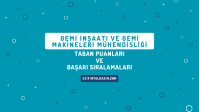 Gemi İnşaatı ve Gemi Makineleri Mühendisliği Taban Puanları ve Başarı Sıralamaları