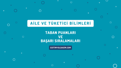 Aile ve Tüketici Bilimleri Taban Puanları ve Başarı Sıralamaları