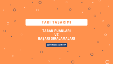 Takı Tasarımı Taban Puanları ve Başarı Sıralamaları