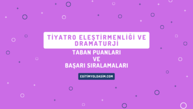 Tiyatro Eleştirmenliği ve Dramaturji Taban Puanları ve Başarı Sıralamaları