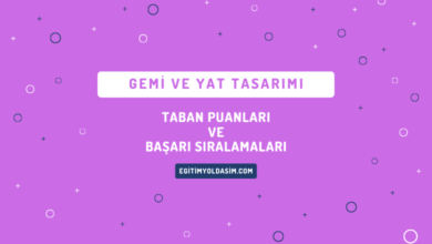 Gemi ve Yat Tasarımı Taban Puanları ve Başarı Sıralamaları