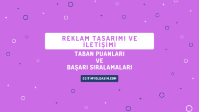 Reklam Tasarımı ve İletişimi Taban Puanları ve Başarı Sıralamaları