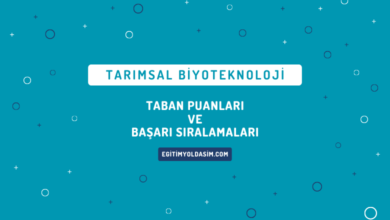 Tarımsal Biyoteknoloji Taban Puanları ve Başarı Sıralamaları