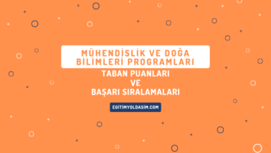 Mühendislik ve Doğa Bilimleri Programları Taban Puanları ve Başarı Sıralamaları