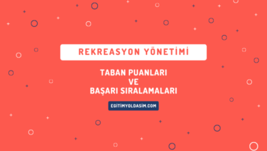 Rekreasyon Yönetimi Taban Puanları ve Başarı Sıralamaları