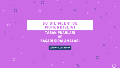 Su Bilimleri ve Mühendisliği Taban Puanları ve Başarı Sıralamaları