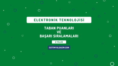 Elektronik Teknolojisi Taban Puanları ve Başarı Sıralamaları