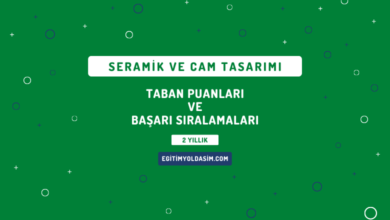 Seramik ve Cam Tasarımı Taban Puanları ve Başarı Sıralamaları