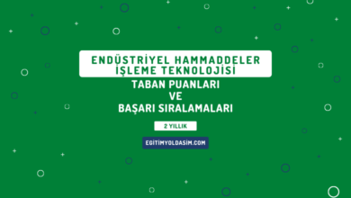 Endüstriyel Hammaddeler İşleme Teknolojisi Taban Puanları ve Başarı Sıralamaları