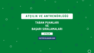 Atçılık ve Antrenörlüğü Taban Puanları ve Başarı Sıralamaları