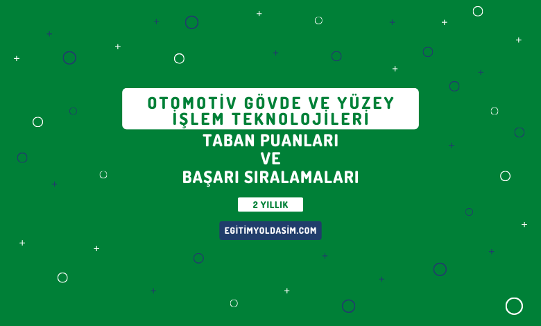 Otomotiv Gövde ve Yüzey İşlem Teknolojileri Taban Puanları ve Başarı Sıralamaları