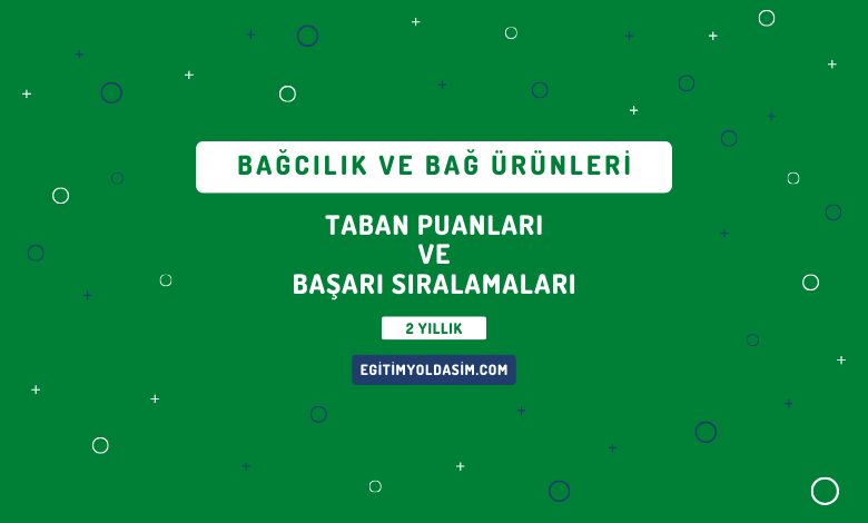 Bağcılık ve Bağ Ürünleri Teknolojisi Taban Puanları ve Başarı Sıralamaları