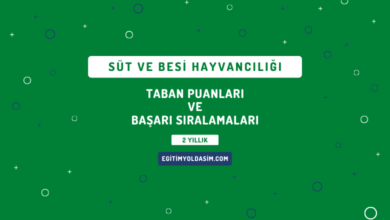 Süt ve Besi Hayvancılığı Taban Puanları ve Başarı Sıralamaları