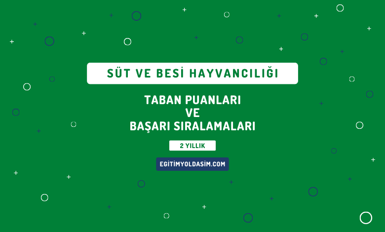 Süt ve Besi Hayvancılığı Taban Puanları ve Başarı Sıralamaları