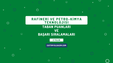 Rafineri ve Petro-Kimya Teknolojisi Taban Puanları ve Başarı Sıralamaları