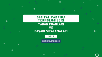 Dijital Fabrika Teknolojileri Taban Puanları ve Başarı Sıralamaları