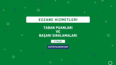 Eczane Hizmetleri Taban Puanları ve Başarı Sıralamaları