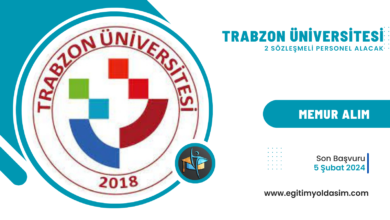 Trabzon Üniversitesi 2 sözleşmeli