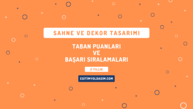 Sahne ve Dekor Tasarımı Taban Puanları ve Başarı Sıralamaları