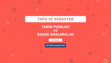 Tapu ve Kadastro Taban Puanları ve Başarı Sıralamaları