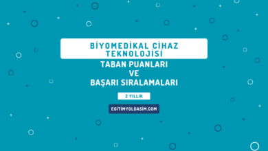 Biyomedikal Cihaz Teknolojisi Taban Puanları ve Başarı Sıralamaları