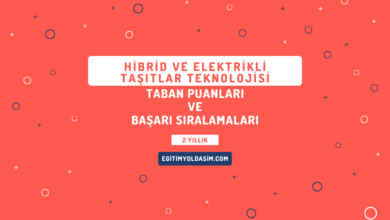 Hibrid ve Elektrikli Taşıtlar Teknolojisi Taban Puanları ve Başarı Sıralamaları