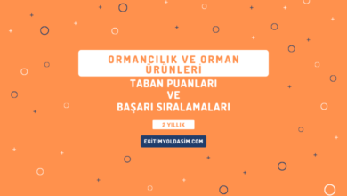 Ormancılık ve Orman Ürünleri Taban Puanları ve Başarı Sıralamaları