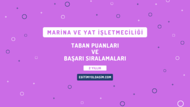 Marina ve Yat İşletmeciliği Taban Puanları ve Başarı Sıralamaları