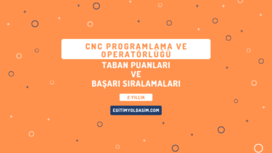 CNC Programlama ve Operatörlüğü Taban Puanları ve Başarı Sıralamaları