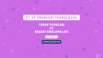 Et ve Ürünleri Teknolojisi Taban Puanları ve Başarı Sıralamaları