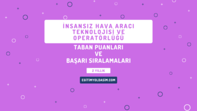 İnsansız Hava Aracı Teknolojisi ve Operatörlüğü Taban Puanları ve Başarı Sıralamaları