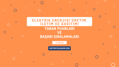 Elektrik Enerjisi Üretim, İletim ve Dağıtımı Taban Puanları ve Başarı Sıralamaları