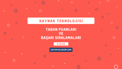 Kaynak Teknolojisi Taban Puanları ve Başarı Sıralamaları