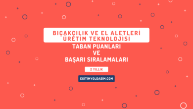 ıçakçılık ve El Aletleri Üretim Teknolojisi Taban Puanları ve Başarı Sıralamaları