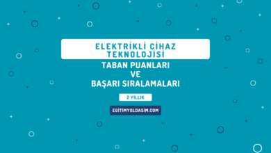 Elektrikli Cihaz Teknolojisi Taban Puanları ve Başarı Sıralamaları